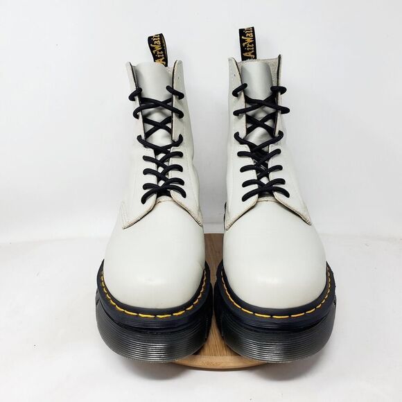 Dr Martens Audrick Quad Boots Women 12 Platform Cobblestone Grey Chunky Lug Boot - Picture 3 of 16